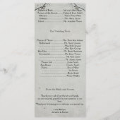 Gothic Black Roos Trellis Wedding Program Programmakaart (Achterkant)