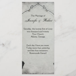 Gothic Black Roos Trellis Wedding Program Programmakaart