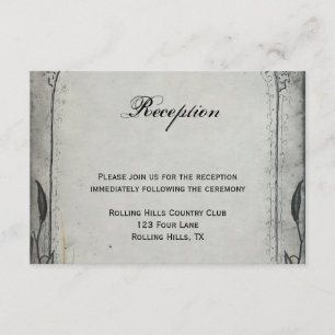 Gothic Black Roos Trellis Wedding Reception Informatiekaartje