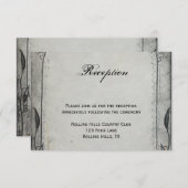 Gothic Black Roos Trellis Wedding Reception Informatiekaartje (Voorkant / Achterkant)