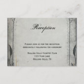 Gothic Black Roos Trellis Wedding Reception Informatiekaartje (Voorkant)