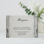 Gothic Black Roos Trellis Wedding Reception Informatiekaartje (Staand voorkant)