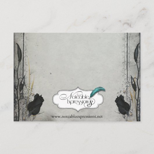 Gothic Black Roos Trellis Wedding Reception Informatiekaartje (Achterkant)