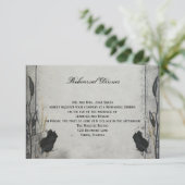 Gothic Black Roos Trellis Wedding Rehearsal Dinner Kaart (Staand voorkant)