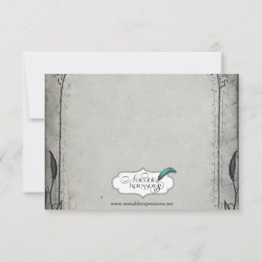 Gothic Black Roos Trellis Wedding Rehearsal Dinner Kaart (Achterkant)