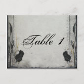 Gothic Black Roos Trellis Wedding Table Number Briefkaart (Voorkant)