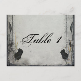 Gothic Black Roos Trellis Wedding Table Number Briefkaart