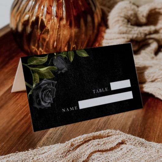 Gothic Black Roos Wedding Table Number Plaatskaartje