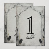 Gothic Black Rose Trellis Huwelijksjubileum Tafeln Kaart (Voorkant / Achterkant)
