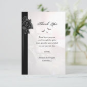 Gothic Black Rose Vleermuizen bijpassende 3.5x5 ka Bedankkaart (Staand voorkant)