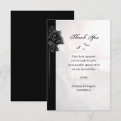 Gothic Black Rose Vleermuizen bijpassende 3.5x5 ka Bedankkaart (Voorkant / Achterkant)