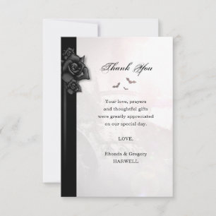 Gothic Black Rose Vleermuizen bijpassende 3.5x5 ka Bedankkaart