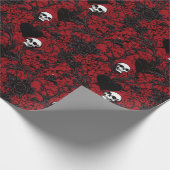 Gothic Black Roses and Skulls Cadeaupapier (Hoek)