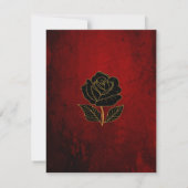 Gothic Black Roses Blood Red Trouwreceptie Kaart (Achterkant)
