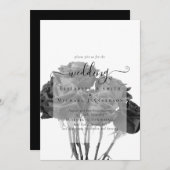 Gothic Black Roses Goth Huwelijksuitnodiging Kaart (Voorkant / Achterkant)