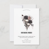 Gothic Black Roses Skulls Rehearsal Dinner   Kaart (Voorkant)
