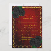 Gothic Black Rozen Blood Red Wedding Response Kaart (Voorkant)