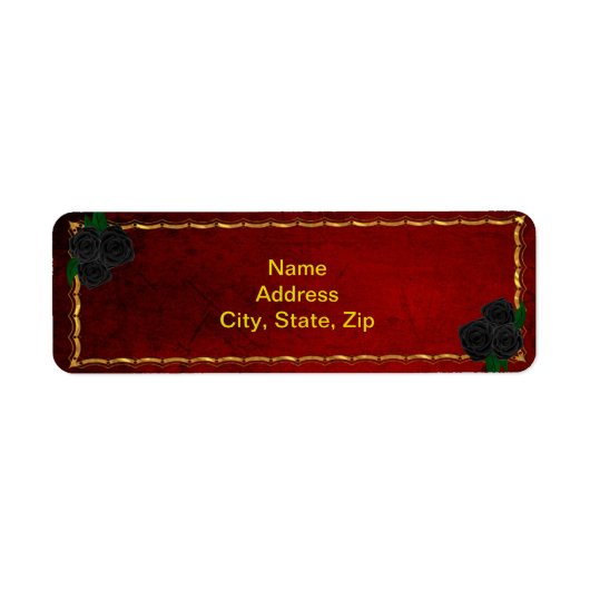 Gothic Black Rozen Blood Red Weduwadres Etiket (Voorkant)