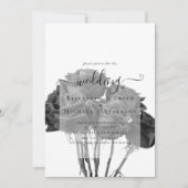Gothic Black Rozen Gothic Wedding Invite (Voorkant)
