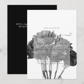 Gothic Black Rozen Gothic Wedding Invite (Voorkant / Achterkant)