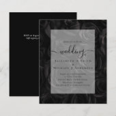 Gothic Black Rozen Gothic Wedding Invite (Voorkant / Achterkant)