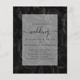 Gothic Black Rozen Gothic Wedding Invite Flyer