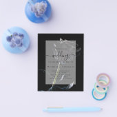 Gothic Black Rozen Gothic Wedding Invite Flyer (Enkel)