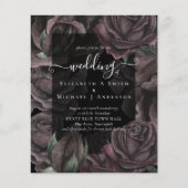 Gothic Black Rozen Gothic Wedding Invite Flyer (Voorkant)
