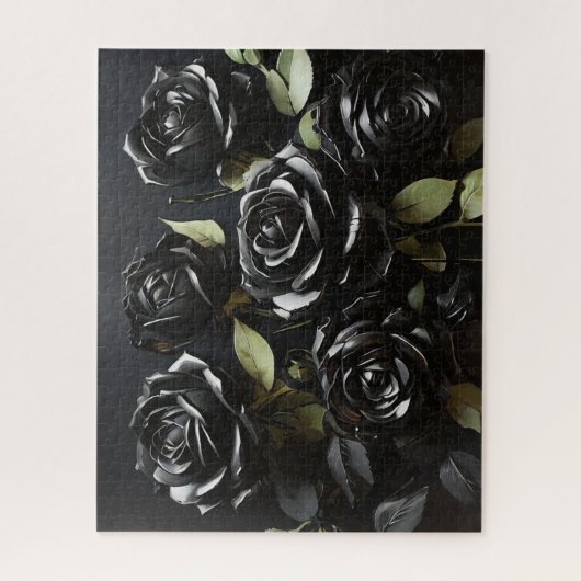 Gothic Black Rozen Legpuzzel (Verticaal)