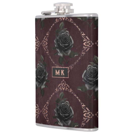 Gothic Black Rozen Monogram Heupfles (Links)