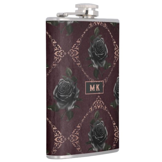 Gothic Black Rozen Monogram Heupfles (Rechts)