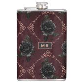 Gothic Black Rozen Monogram Heupfles (Voorkant)