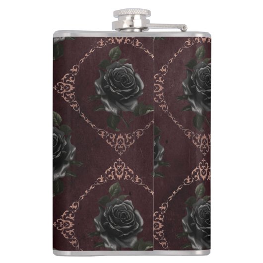  Gothic Black Rozen Monogram Heupfles (Achterkant)