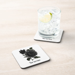  Gothic Black Rozen op maat Bier Onderzetter