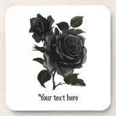  Gothic Black Rozen op maat Bier Onderzetter (Voorkant)