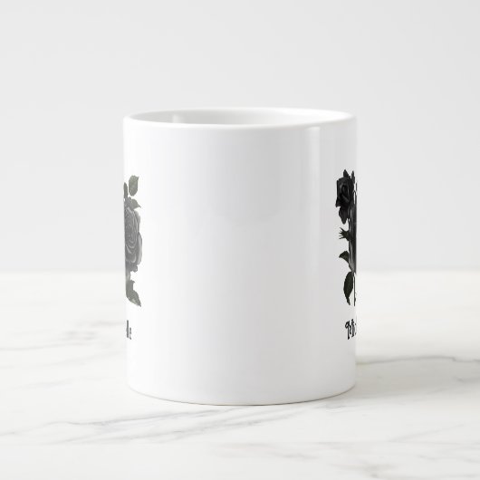  Gothic Black Rozen op maat Grote Koffiekop (Voorkant)