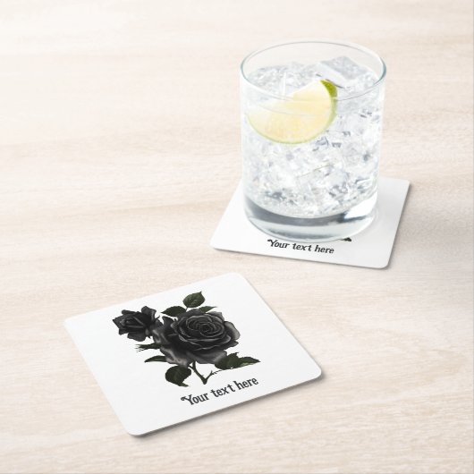  Gothic Black Rozen op maat Kartonnen Onderzetters (Insitu)