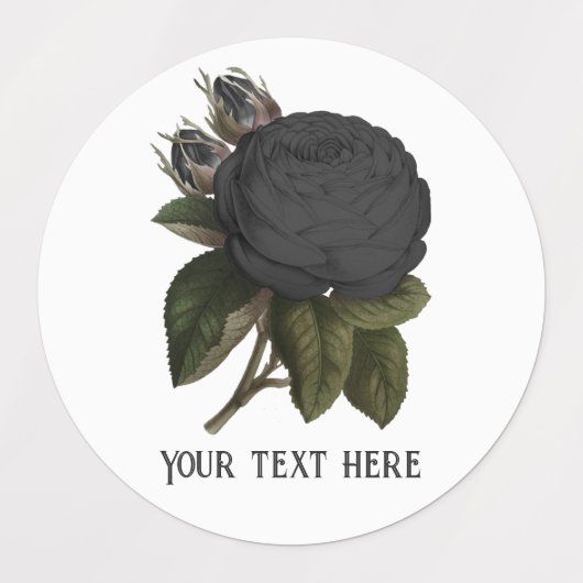  Gothic Black Rozen op maat Labels (Design 1)