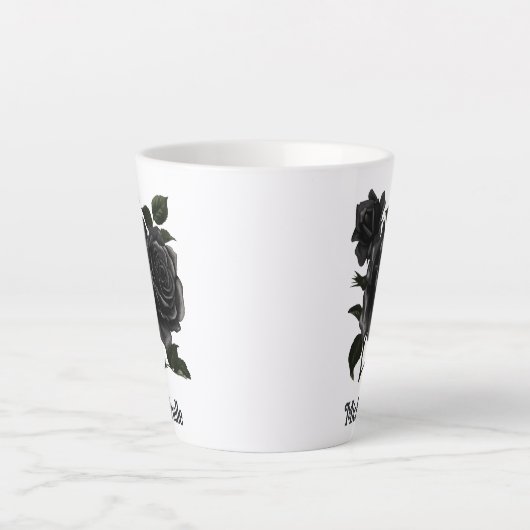 Gothic Black Rozen op maat Latte Mok (Voorkant)