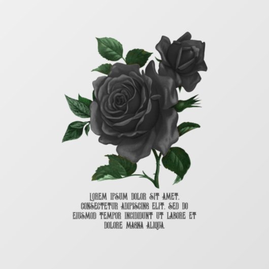  Gothic Black Rozen op maat Raamsticker (Vel)