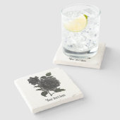  Gothic Black Rozen op maat Stenen Onderzetter (Zijkant)