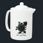 Gothic Black Rozen op maat Theepot<br><div class="desc">gothische theepot met zwarte rozen.</div>