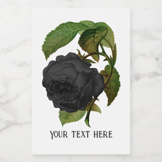  Gothic Black Rozen op maat Voedselcontainer Etiket (Enkel label)