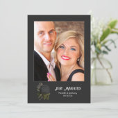  Gothic Black Rozen Weddenfoto Aankondiging (Staand voorkant)