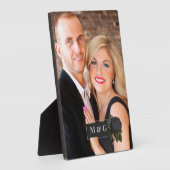  Gothic Black Rozen Weddenschap Monogram Fotoplaat (Zijkant)