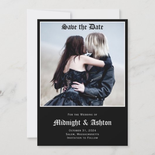 Gothic Black Save the Date (Voorkant)