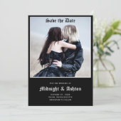 Gothic Black Save the Date (Staand voorkant)