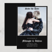 Gothic Black Save the Date (Voorkant / Achterkant)