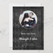 Gothic Black Save the Date Roos Gold Circle (Voorkant)