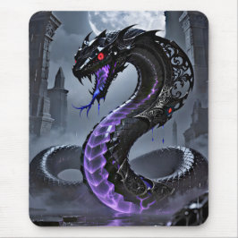 Gothic Black Serpent Glowing Purple Neon Fantasy  Muismat